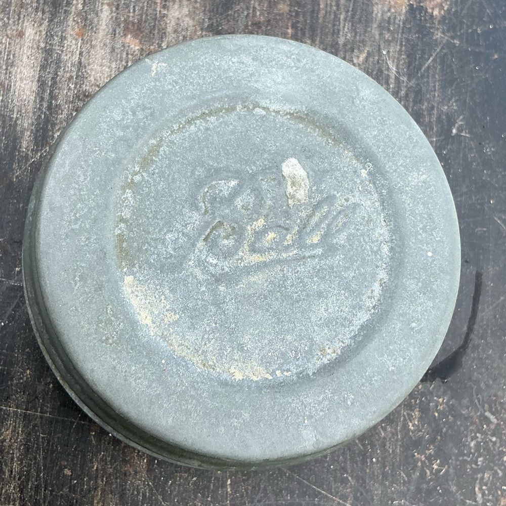 Antique Ball Zinc Porcelain Mason Jar Lid 2.5” Vintage Charm